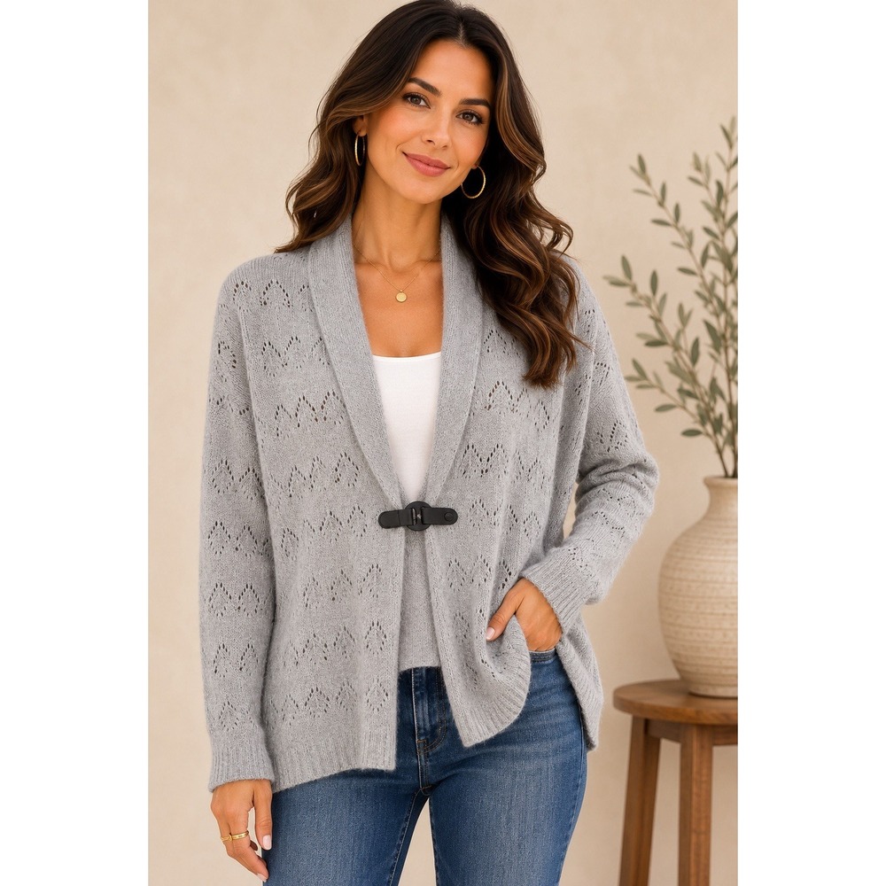 Cynthia Rowley Cardigan Womens Medium 100% Cashmere Cozy Minimalist Lightweight